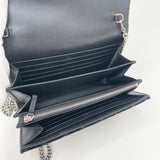 GUCCI DIONYSUS BLK VELVET & CRYSTAL CHAIN WALLET/ CROSSBODY