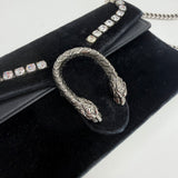 GUCCI DIONYSUS SUPER MINI MULTI WAY IN BLK VELVET W CRYSTALS