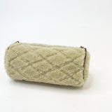 SAINT LAURENT SADE MINI TUBE IN BEIGE SHEARLING & GHW