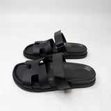 HERMES CHYPRE SANDAL IN BLK LEA CALFSKN LEA sz 38