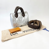 LIMITED EDITION LOUIS VUITTON SPEEDY 25 BANDOULIERE IN SILVER METALLIC PILLOW & SHW