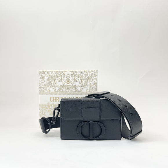 DIOR MONTAIGNE 30 BLK ULTRA MATTE BOX BAG/ CROSSBODY