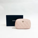 CHANEL LIGHT PINK CAVIAR W SHW COSMETIC POUCH