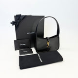 SAINT LAURENT LE 5 A 7 MINI IN BLK BOX CALF LEA & GHW - BLuxe Boutique