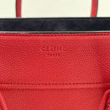 CELINE MEDIUM PHANTOM LUGGAGE IN RED CALF SKIN PEBBLED LEA