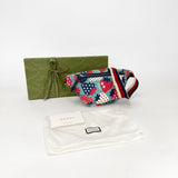 GUCCI MULTI COLOR STRAWBERRY PRINT COATED CANVAS MINI BELT BAG