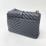 SAINT LAURENT MEDIUM COLLEGE BAG IN BLK LEA & RHW