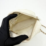 CHANEL DAY CAMERA CASE CROSSBODY IN WHT CAVIAR LEA & LT GHW