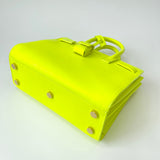 SAINT LAURENT SAC DE JOUR NANO IN NEON YELLOW SMOOTH LEA & ROSE GOLD HW