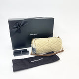 SAINT LAURENT SADE MINI TUBE IN BEIGE SHEARLING & GHW