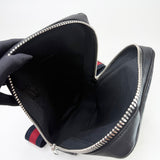 GUCCI NAVY CANVAS SIDE BACKPACK