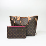 LOUIS VUITTON NEVERFULL MM MONO + POUCH