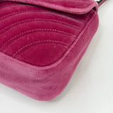 GUCCI MEDIUM MARMONT FLAP BAG IN FUCHSIA VELVET & GHW - BLuxe Boutique