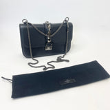 VALENTINO ROCKSTUD GLAM LOCK NOIR FLAP CHAIN CROSSBODY BAG
