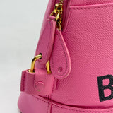 BALENCIAGA VILLE SM TOP HANDLE PINK COATED CANVAS TOTE