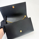 SAINT LAURENT KATE IN BLK GRAIN DE POUDRE EMBOSSED LEA & GHW - BLuxe Boutique