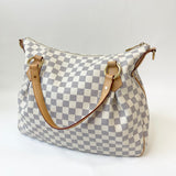 LOUIS VUITTON EVORA MM TWO WAY BAG IN DAMIER AZUR & GHW