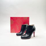 CHRISTIAN LOUBOUTIN BELLE BLK LEA BOOTS sz 35