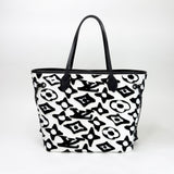 LIMITED EDITION LOUIS VUITTON x URS FISHCER TUFTED BLK VELVET MONO NEVERFULL MM