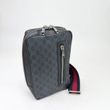 GUCCI NAVY CANVAS SIDE BACKPACK