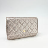 CHANEL CHAMPAGNE IRIDESCENT PERFORATED LEA CLASSIC WOC W GHW