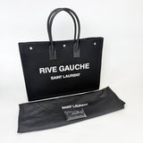 SAINT LAURENT RIVE GAUCHE BLK CANVAS TOTE - BLuxe Boutique