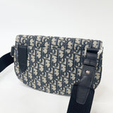 CHRISTIAN DIOR SADDLE OBLIQUE CANVAS & BLK LEA CROSSBODY BAG