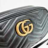 GUCCI MARMONT CAMERA BAG IN BLK LEA & GHW  - BLuxe Boutique
