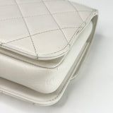 CHANEL PERFECT EDGE FLAP BAG IN AGED WHITE CALFSKIN LEA & RUTHENIUM HW