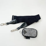 PRADA TRIANGLE CROSSBODY IN CRYSTAL & BLK SATIN