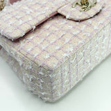 CHANEL PINK TWEED MINI TOP HANDLE BAG
