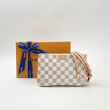 LOUIS VUITTON DOUBLE ZIP POCHETTE IN DAMIER AZUR & GHW