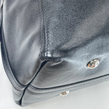 LOUIS VUITTON CARRYALL VIBE MM IN BLK LMSKIN LEA & SHW + POUCH