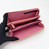 PRADA PINK SAFFIANO LEA LARGE ZIP WALLET
