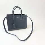 SAINT LAURENT BLK LEA & SHW BABY SAC DE JOUR 2 WAY TOTE