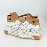 LIMITED EDITION LOUIS VUITTON X TAKASHI MURAKAMI URSULA GM WHT MULTICOLOR SHOULDER BAG 