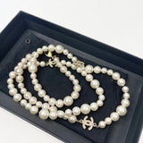 CHANEL CRYSTAL 3 CC FAUX PEARL NECKLACE