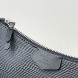 LOUIS VUITTON EASY POUCH ON STRAP CROSSBODY IN BLK EPI LEA W SHW