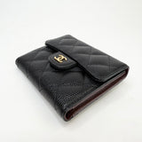 CHANEL CLASSIC FLAP WALLET IN BLK CAVIAR LEA & GHW - BLuxe Boutique