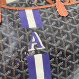 GOYARD ST LOUIS PM BLK COATED CANVAS TOTE + POUCH