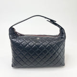 CHANEL HOBO LUNCH BOX TOTE IN BLK LMBSKN LEA & SHW