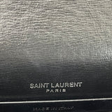 SAINT LAURENT SUNSET CHAIN WALLET IN BLK SMOOTH LEATHER & SHW