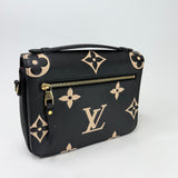 LOUIS VUITTON POCHETTE METIS IN BLK/ BEIGE MONO EMPREINTE LEA & GHW