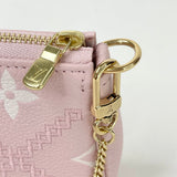 LOUIS VUITTON LIMITED EDITION PINK EMPREINTE LEA STITCH MINI POCHETTE ACCESSORIES