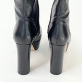 GUCCI BLK LEA PLATFORM KNEE HIGH BOOTS sz 37.5