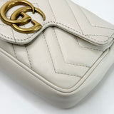 GUCCI MARMONT SUPER MINI IN WHT LEA & GHW