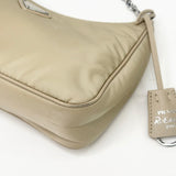 PRADA RE EDITION 2005 CROSSBODY IN DESSERT BEIGE NYLON & SHW