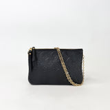LOUIS VUITTON DOUBLE ZIP POCHETTE CROSSBODY IN BLK EMPREINTE LEA