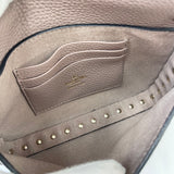 VALENTINO ROCKSTUD POUDRE PEBBLED LEATHER TOP HANDLE MINI CROSSBODY