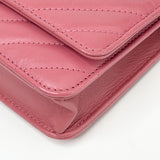 CHANEL REISSUE WOC IN PINK LAMB CRINKLE LEA & BRUSHED GHW